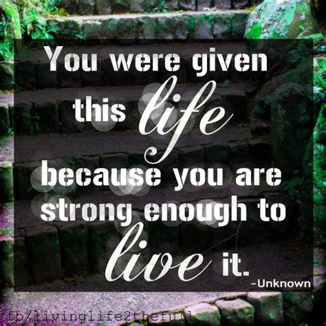 You Were Given This Life Because You Ae Strong Enough To Live It Quotes