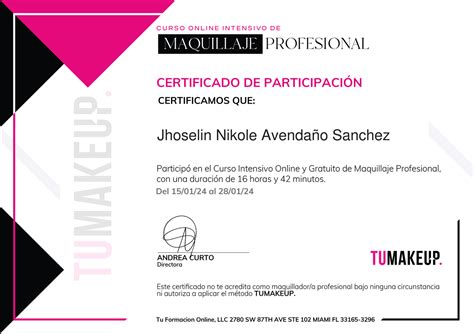 Certificado Intensivo Ingles Certificado De Participaci N