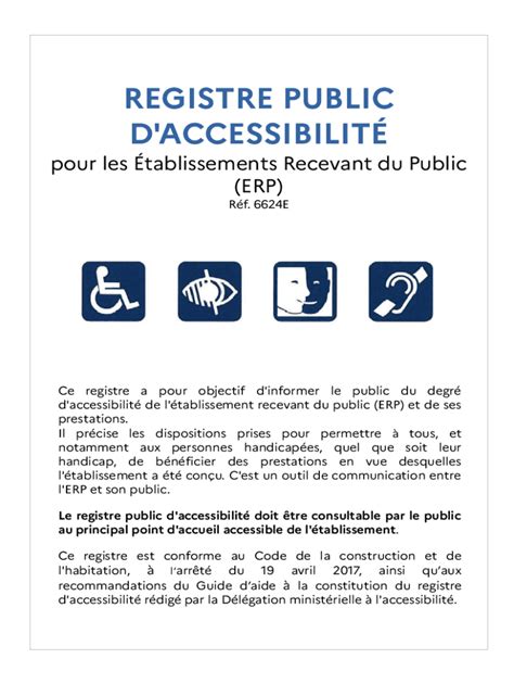 Remplissable En Ligne Registre D Accessibilit Obligatoire Un Guide