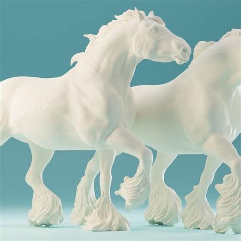 Lb Scale Shire Horse Mares Pair In Pulling Pose Resin Model Etsy