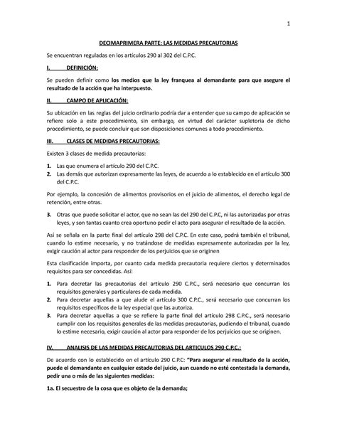 Las Medidas Precautorias Y Prejudiciales Decimaprimera Parte Las