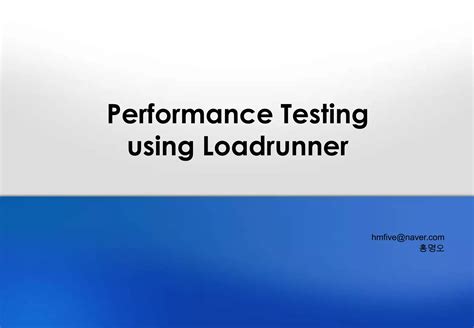 Performance Testing Using Loadrunner Ppt