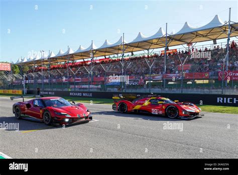 Ferrari 499p Hypercar With 296 Gt3 Action During The Ferrari Finali