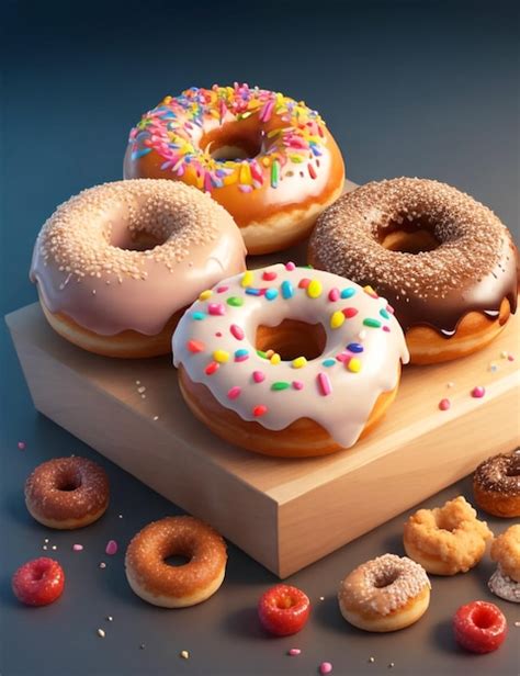 Premium Ai Image Delicious Glazed Doughnuts