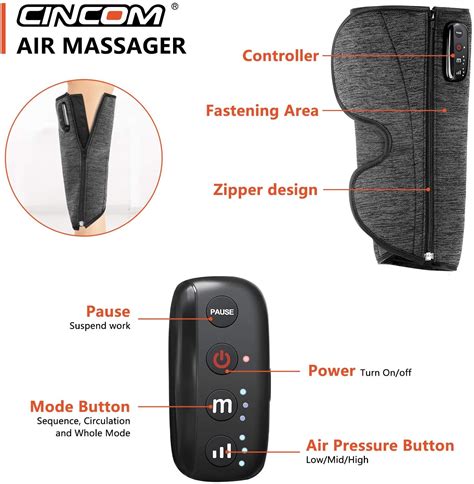 Cincom Rechargeable Leg Massager Wireless Air Compression Calf