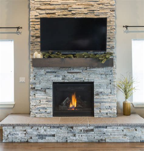 8 Stylish Stacked Stone Fireplaces For Your Home - Brick-Anew