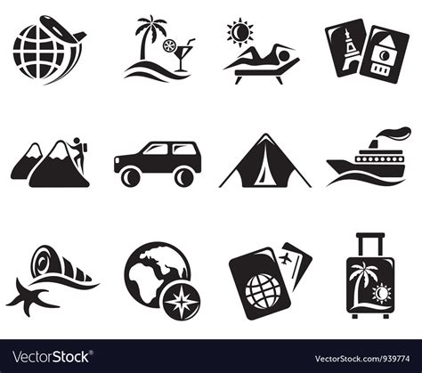 Vacation Icons Royalty Free Vector Image Vectorstock