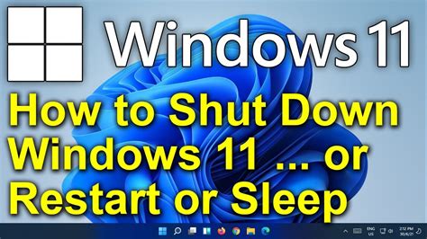 Windows How To Shut Down Windows Or Restart Or Sleep Youtube