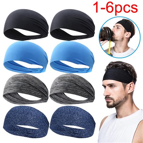 1 6pcs Ultra Thin Sports Sweatband Breathable Absorbent Headband Sweat