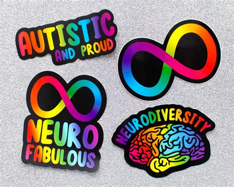 Neurodiversity Rainbow Brain Vinyl Sticker Autistic Spectrum Etsy UK