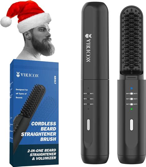 VIKICON Cepillo Térmico Para Alisar La Barba Para Hombres Alisador