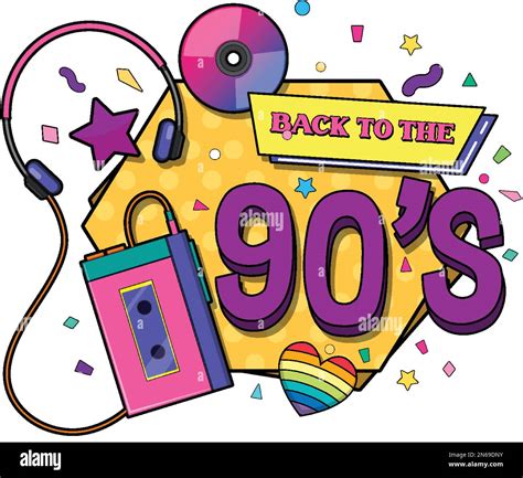 Back To The 90s Banner Template Illustration Stock Vector Image And Art