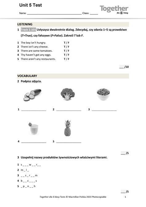 Together Kl4 U5 Test For Dyslexic Students Unit 5 Test Name Studocu