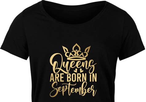 Queens Are Born In September Golden Png For Sublimation Birthday Girl Tshirt Design Free Svg