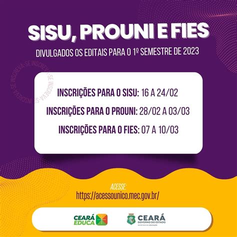 Pode Se Inscrever No Sisu E No Prouni - SISU, PROUNI e FIES - Blog Informativo da Escola de Ensino Médio em ...