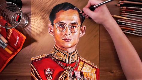 Drawing Bhumibol Adulyadej Rama Ix The Great Drawholic Youtube