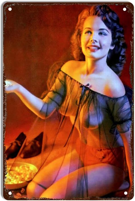 Amazon TRENDSTHAN Funny Vintage Metal Signs Retro Nude Girl Metal Tin Sign Pinup Girls Wall