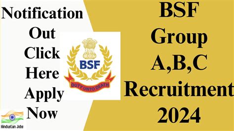 Bsf Group B And C Recruitment 2024144 Posts Notification Out Apply Now