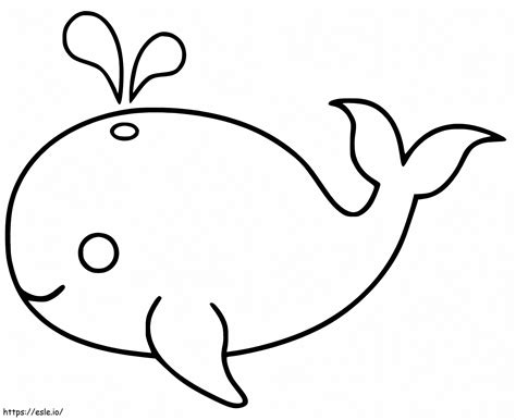 Kawaii Whale Coloring Page