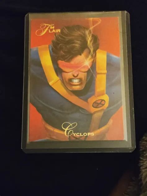 Carte Dinsertion Cyclops 1994 Flair Marvel Comics Fleer X Men Bleu