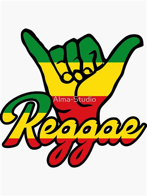 Shaka Hands Aloha Reggae Sticker By Alma Studio Redbubble