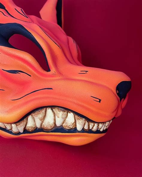 Kurama Kitsune Mask Japanese Fox Mask MADE TO ORDER Kurama Etsy Denmark