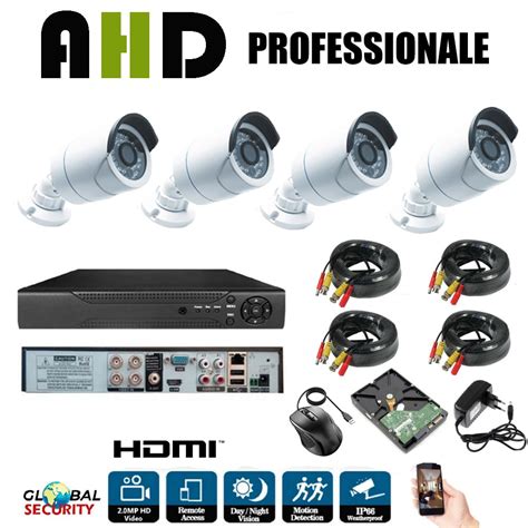 Kit Videosorveglianza Ahd Telecamere Mpx P Full Hd