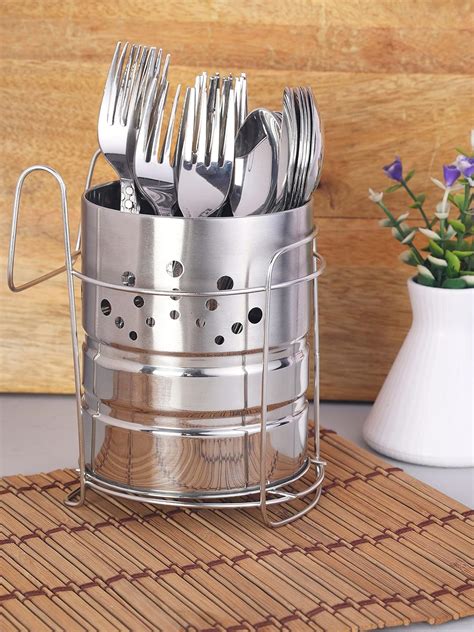 Buy ZEVORA Premium Stainless Steel Cutlery Holder Stand Set Set Of 25