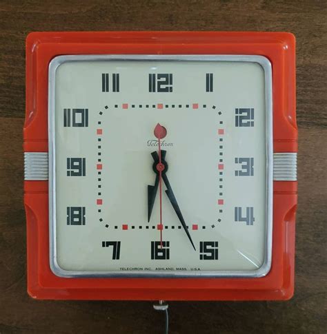 Vintage Telechron 2h11 The Cafe Clockred Etsy