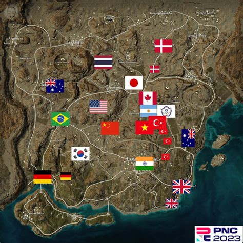 Pubg Nations Cup Participants Landing Spots