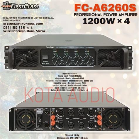 Jual POWER AMPLI FIRST CLASS FC A6260S FCA6260S ORIGINAL 4CH 4 X 1200