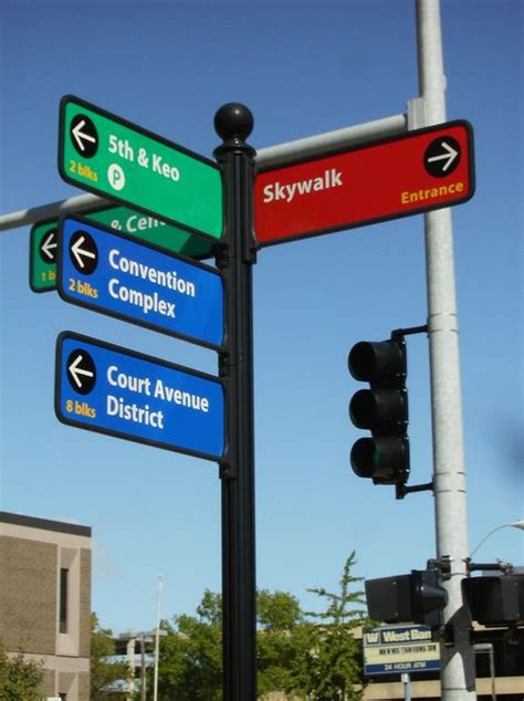 Downtown Street Corner Wayfinding Signs Wayfinding Signs Wayfinding