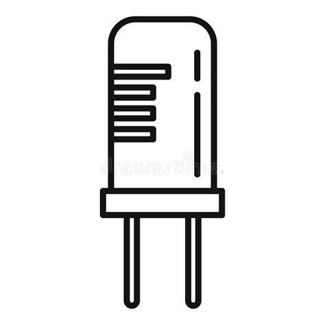 Chip Capacitor Icon Outline Vector Diode Component Stock Vector