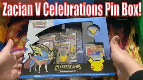 Zacian V Celebrations Pin Box Unboxing Youtube