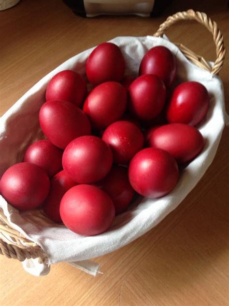 Red Stained Eggs Greek Orthodox Easter Tradition Greek Food Traditional Easter Recipes