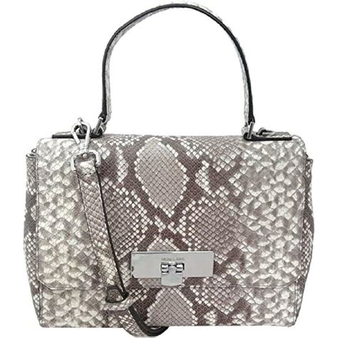 Michael Kors Callie Crossbody Shoulder Bag Leather Snakeskin Embossed