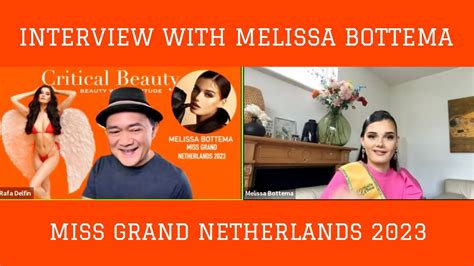 Interview With Melissa Bottema Miss Grand Netherlands 2023 Youtube