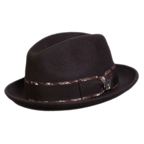 Conner Jadson Wool Felt Fedora Hat Stingy Brim And Trilby