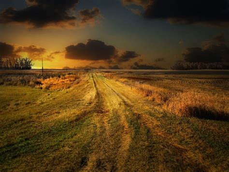 Wallpaper Sunlight Landscape Sunset Hill Nature Sky Field Road