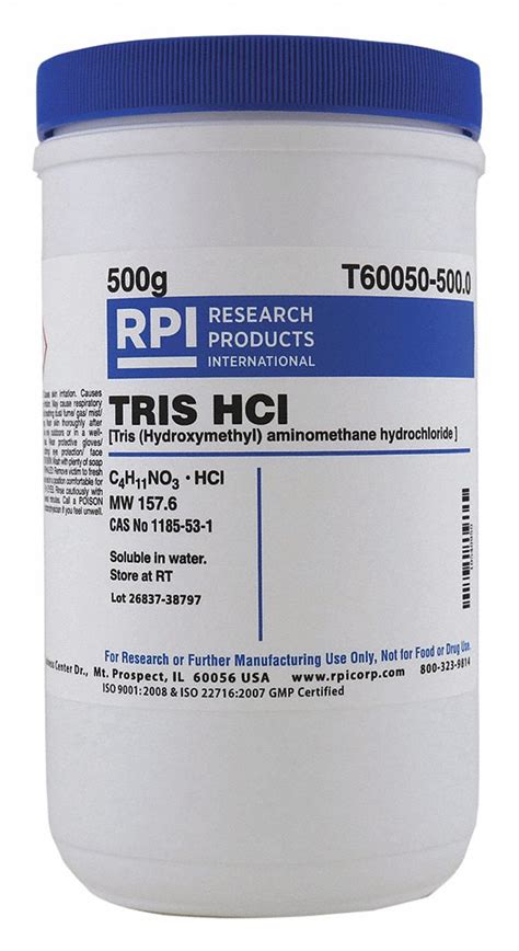 RPI TRIS Hydrochloride 500g 30UC38 T60050 500 0 Grainger