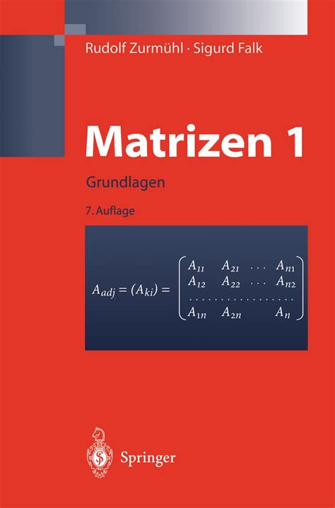 Matrizen Und Ihre Anwendungen Grundlagen F R Ingenieure Physiker