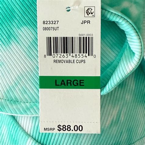 BECCA Swim Becca By Rebecca Virtue Ribbed Tie Dye Bikini Top With Removable Pads Nwt Size L