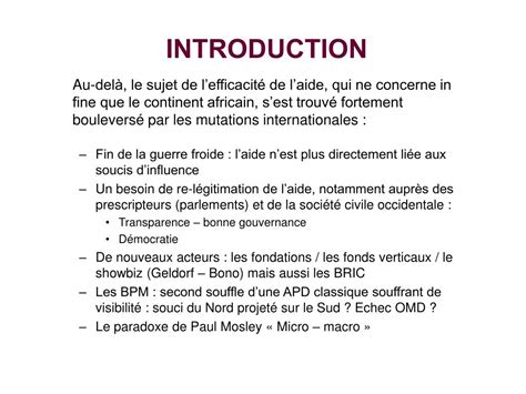 PPT EFFICACITE DE LAIDE Eléments théoriques et critiques PowerPoint