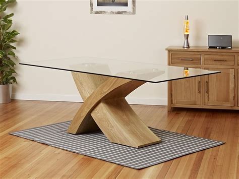 20 The Best Glass Dining Tables With Wooden Legs