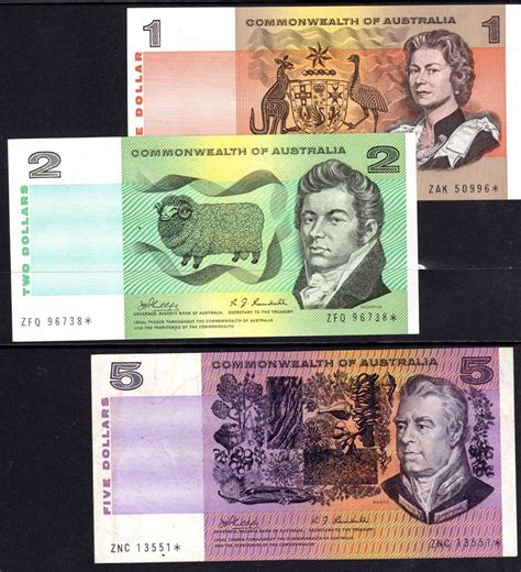 Full Set Of Australian Decimal Banknotes Star Notes The Right Note