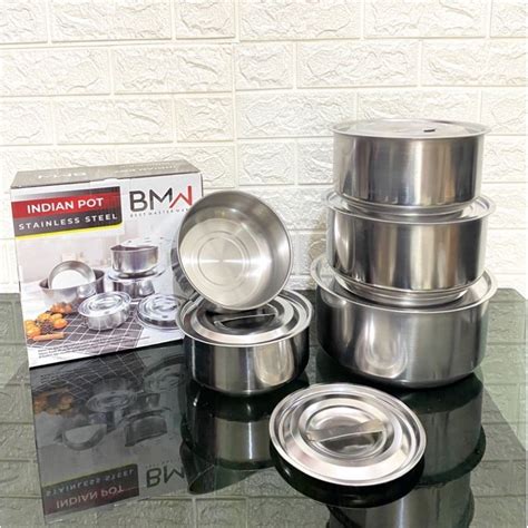 Jual Bmw Panci Set Stainless Steel Stock Pot Panci India Sup Tutup