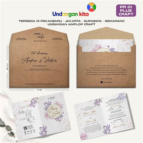 Jual Undangan Kita Undangan Amplop Craft Brief Card Softcover Rustic