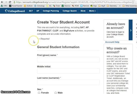 Creating a College Board Account Tutorial - YouTube