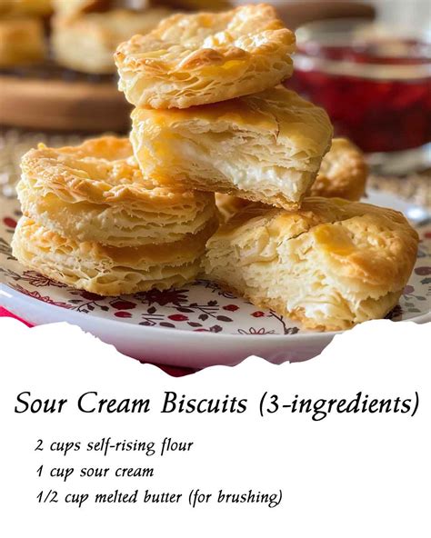 Sour Cream Biscuits 3 Ingredients 99easyrecipes