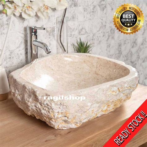 Jual Wastafel Batu Marmer Model Natural Sink Stone Marble Ragilshop